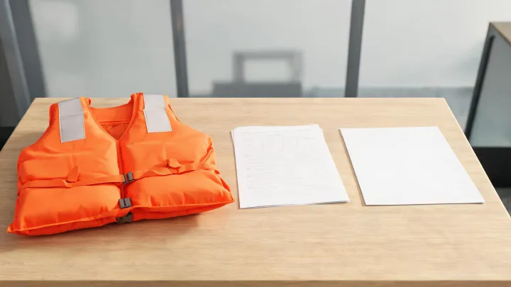 Life jacket sourcing preparation workspace